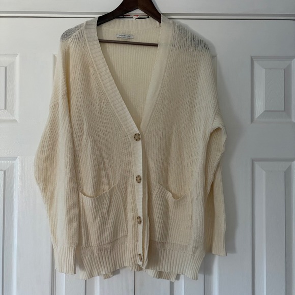 American Eagle Outfitters Sweaters - American Eagle Cream Knit Button Front Cardigan Sweater Ivory Small Pockets